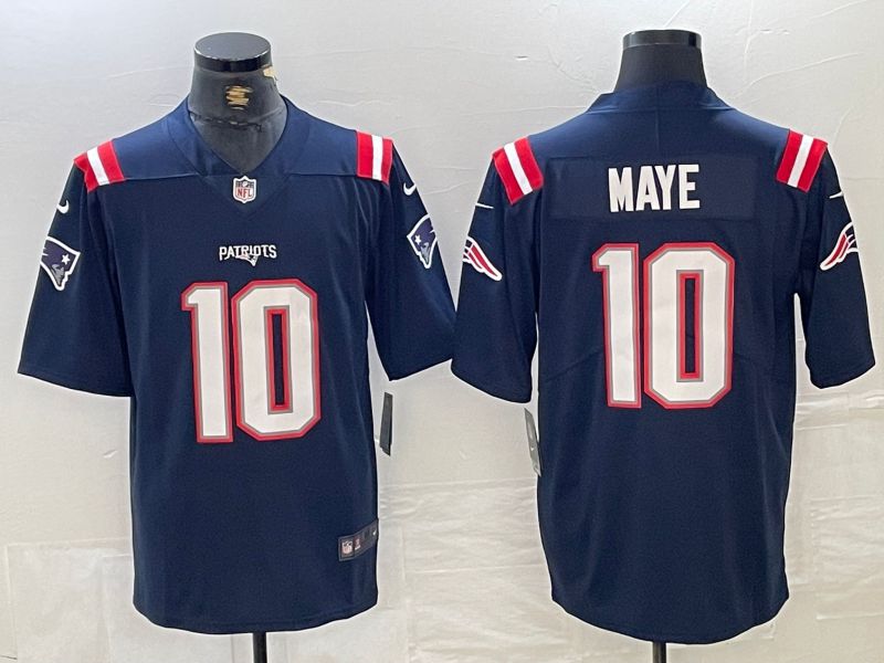 Men New England Patriots 10 Maye Blue Three generations 2024 Nike Vapor F.U.S.E. Limited NFL Jersey